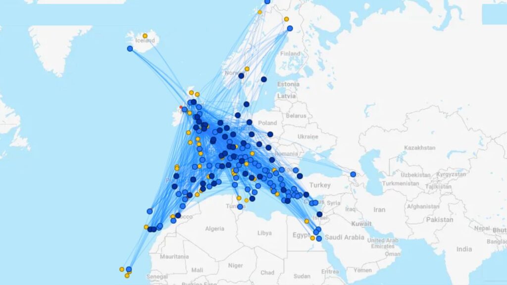 EasyJet Route Map